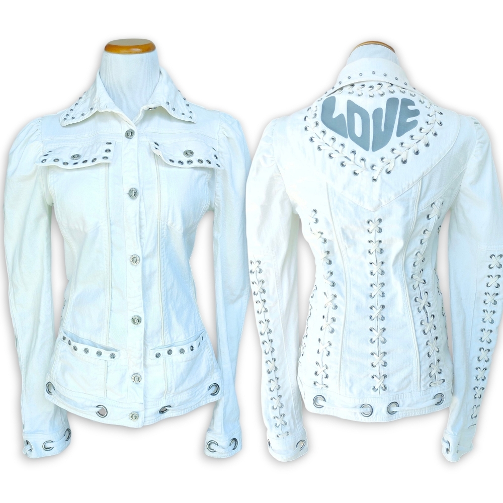 Just Cavalli Corseted Denim Love Jacket Ready to Wear S/S Milan Runway 2006